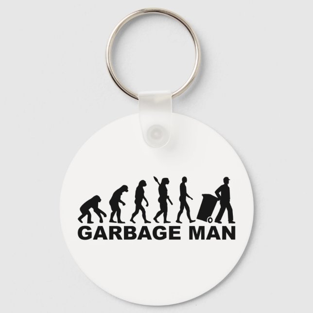 Evolution garbage man keychain (Front)