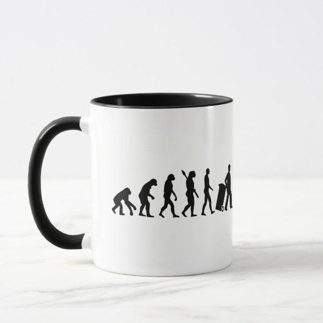 Evolution garbage man mug (Left)
