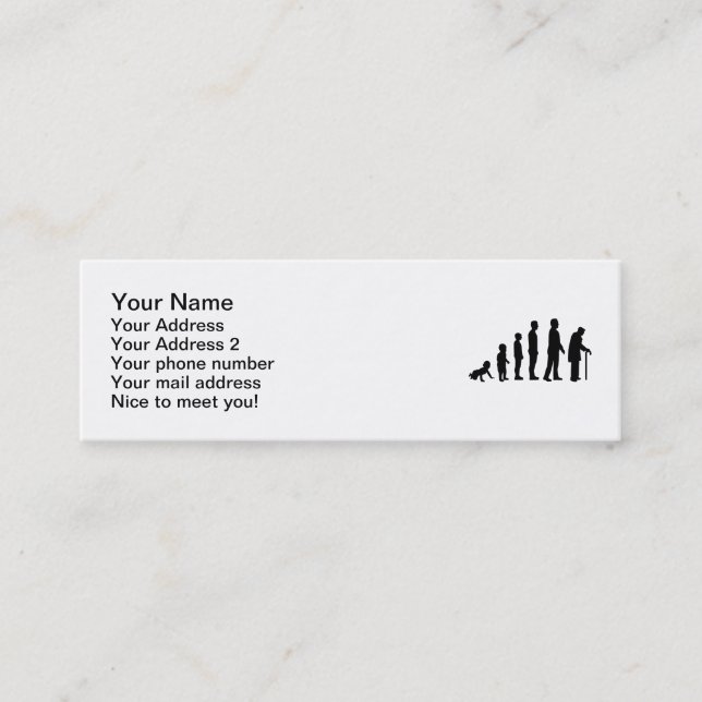 Evolution grandfather mini business card (Front)