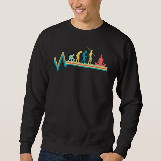 Evolution Graphic Meditating Meditation Yin Yang Z Sweatshirt (Front)