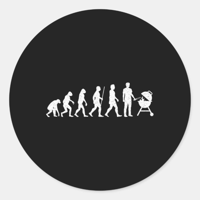 Evolution Grilling Funny Bbq Grill Rbecue  Classic Round Sticker (Front)