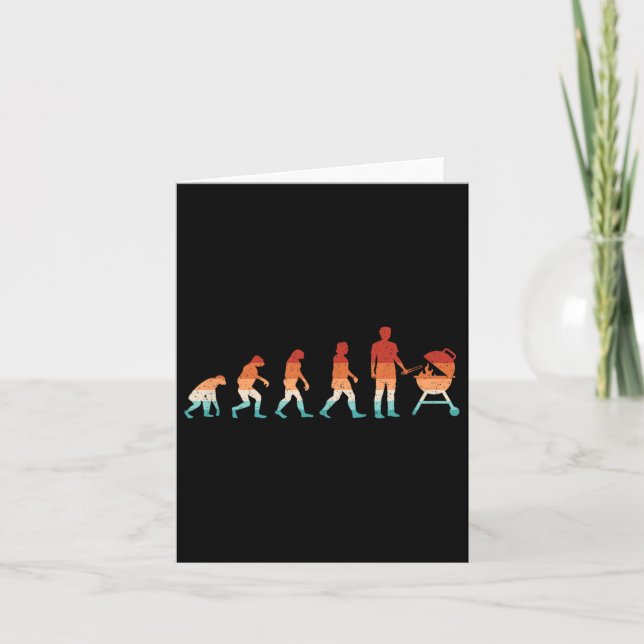 Evolution Grilling Funny Bbq Retro Grill Barbecue  Card (Front)