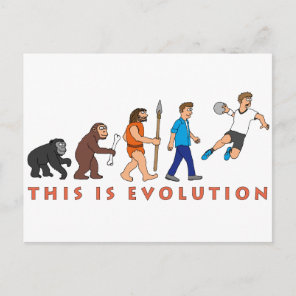 Evolution Handball Comic Style Postcard