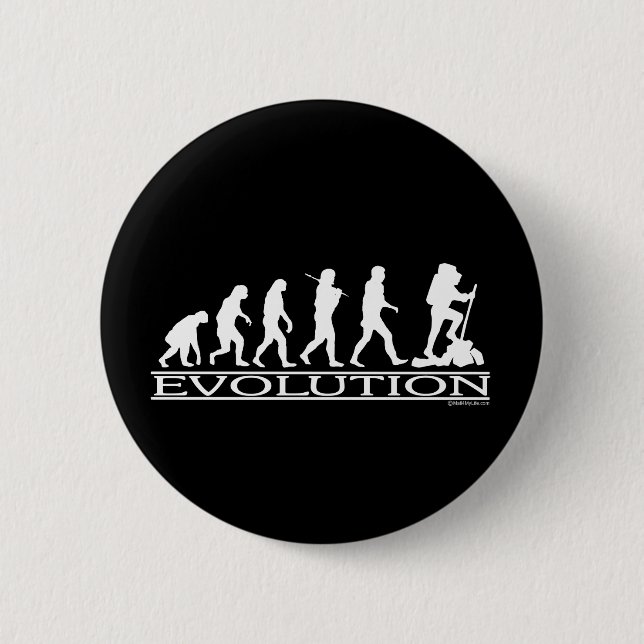 Evolution - Hiking Pinback Button (Front)