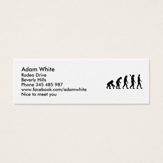 Evolution history monkey mini business card