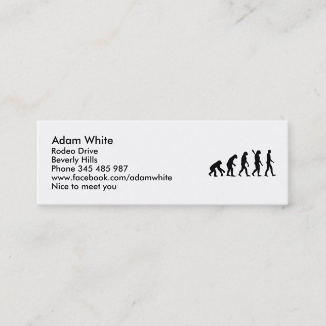 Evolution history monkey mini business card (Front)
