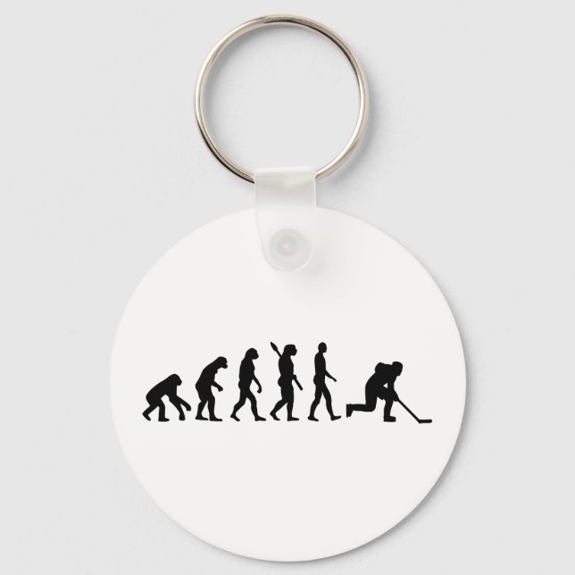 Evolution hockey player keychain (Front)