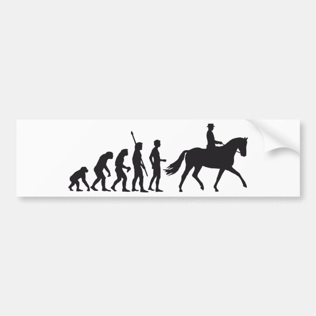 evolution horse riding bumper sticker (Front)