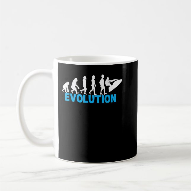 Evolution Jet Ski Funny Water Sport Boating Gift Coffee Mug (Left)