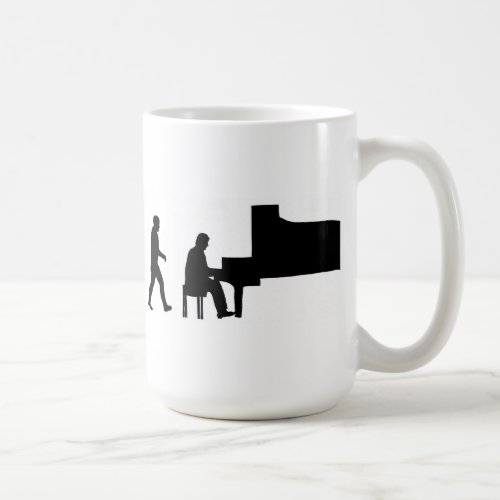evolution man piano pianist music musician coffee mug