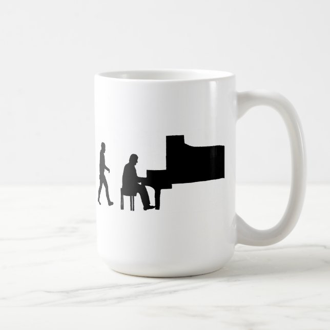 evolution man piano pianist music musician coffee mug (Right)