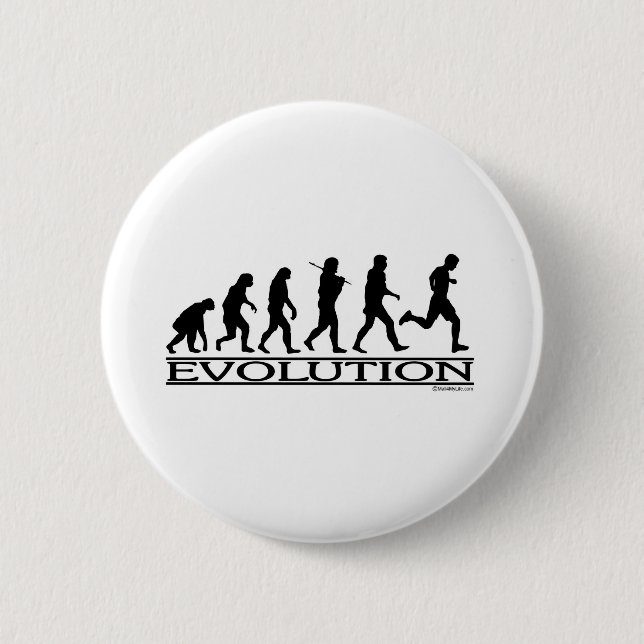 Evolution - Man Running Pinback Button (Front)
