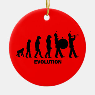 evolution marching band ceramic ornament