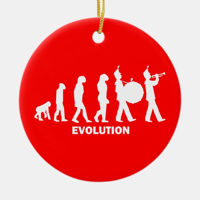 evolution marching band ceramic ornament (Front)