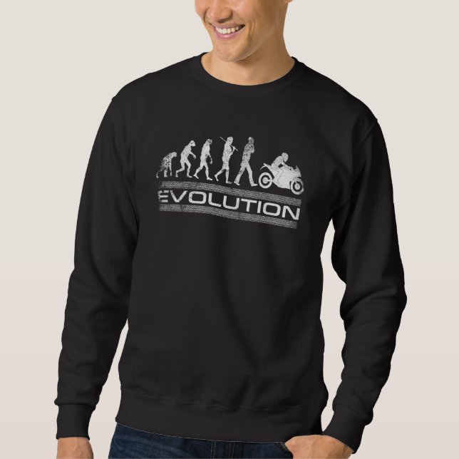 Evolution Motorcycle Darwin Fun Racing Caf Racer Sweatshirt (Front)