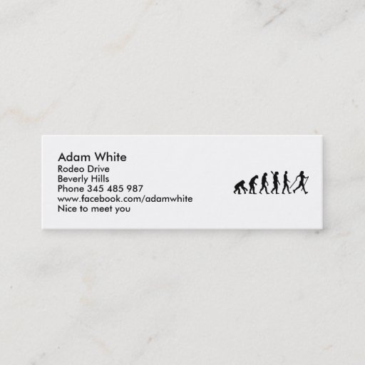 Customizable Evolution Nordic Walking Business Cards