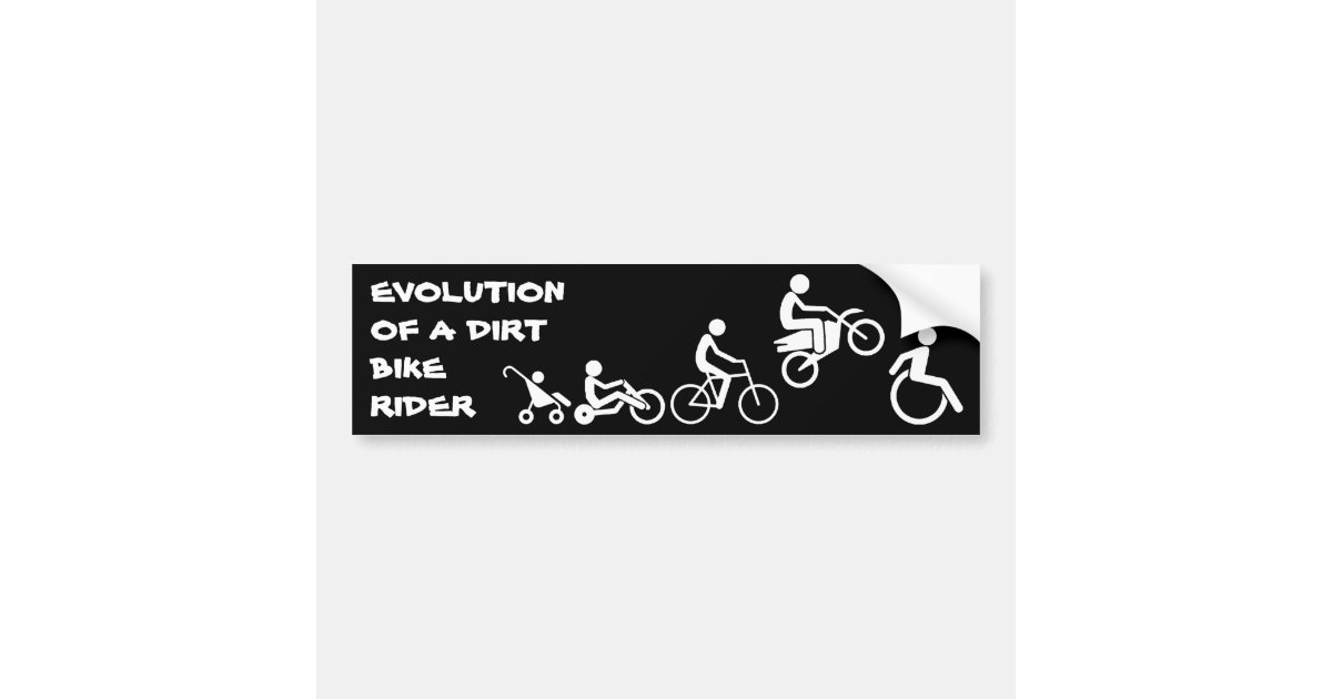 Flow Rider Evolution Sticker Evolution Of A Rider Dirt Bike Motocross Bumper St Bumper Sticker | Zazzle