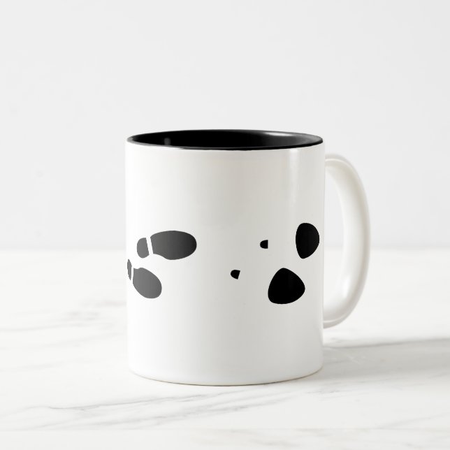 Evolution of Authority Footprints Two-Tone Coffee Mug (Front Right)
