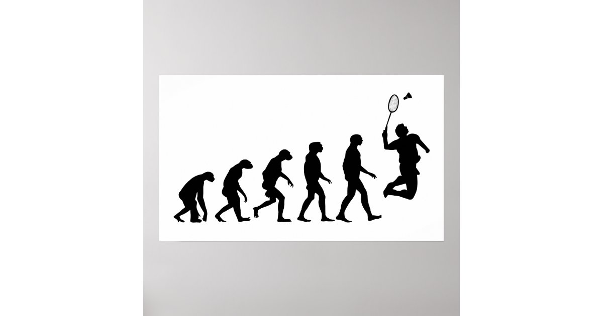 Evolution of Badminton Poster Zazzle