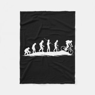 Evolution Of Biker Bicycle Mountain Biking _1 Fleece Blanket