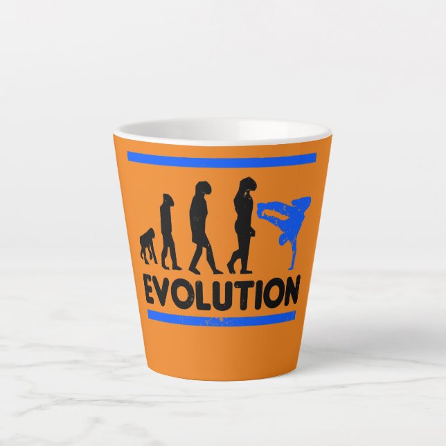 Evolution Of Break Dancing Design Break Dance  Latte Mug (Front)