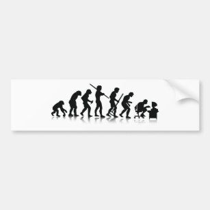 Evolution of Computer Addicts Bumper Sticker