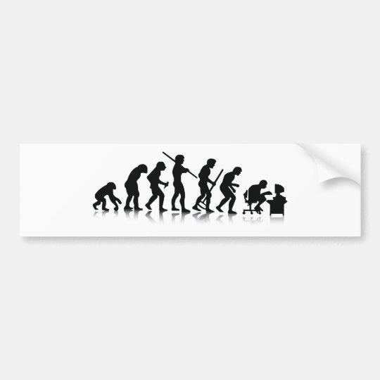 Evolution of Computer Addicts Bumper Sticker | Zazzle.com