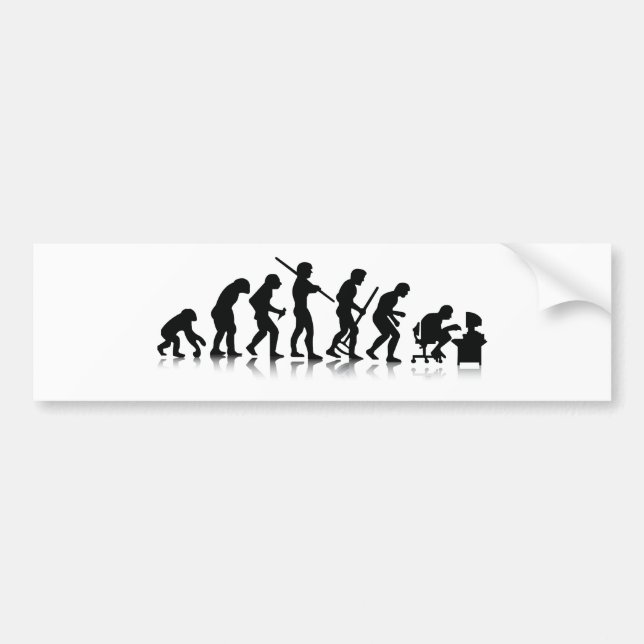 Evolution of Computer Addicts Bumper Sticker (Front)