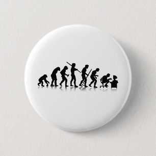 Evolution of Computer Addicts Pinback Button