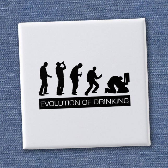 Evolution of Drinking Pinback Button (Creator Uploaded)