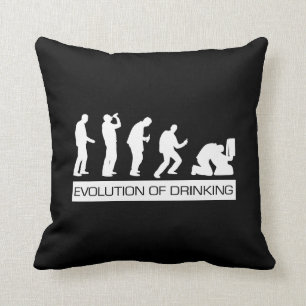 Evolution of Drinking Throw Pillow