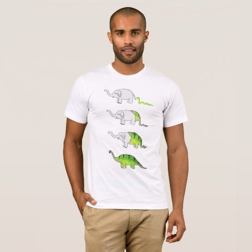 evolution of elephants to dinosaurs T_Shirt