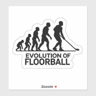 Evolution Of Floorball Funny Sports Silhouette Sticker