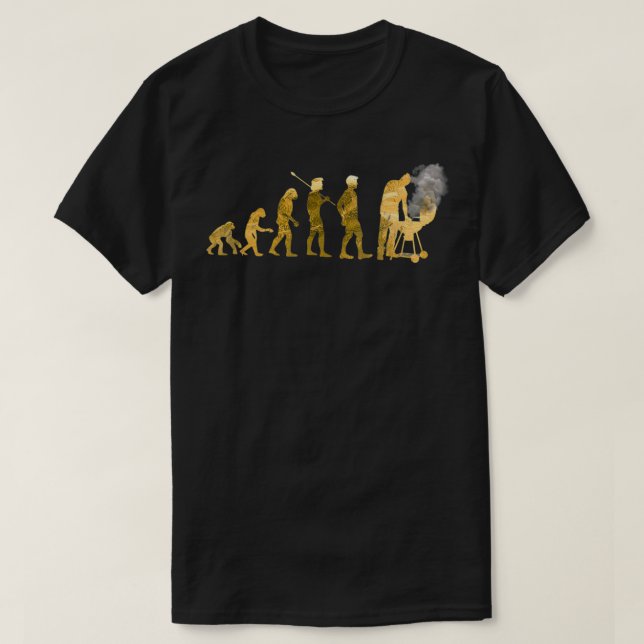 Evolution of Grill Master BBQ Funny Grilling Famai T-Shirt (Design Front)