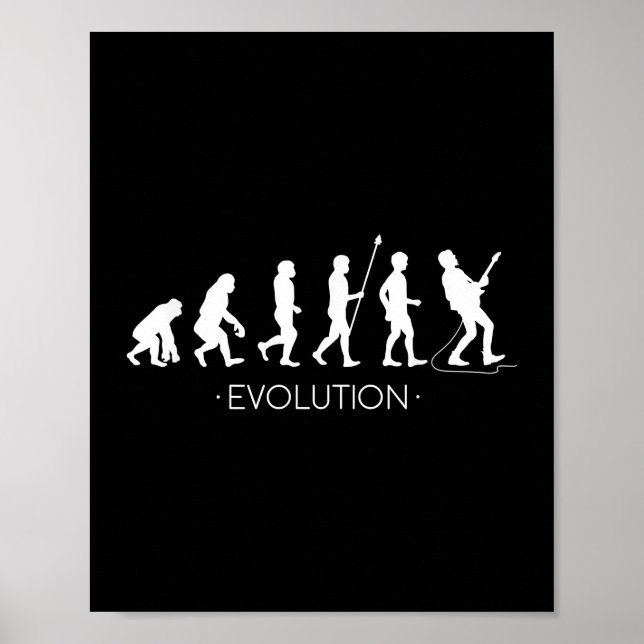 Evolution of Guitarist Shirt, Rock Music Guitar Poster (Front)