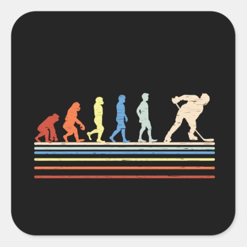Evolution of Hockey Button Square Sticker