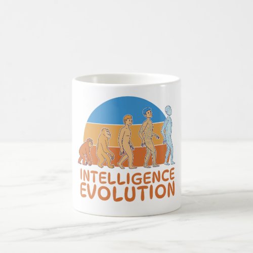 evolution of human intelligence coffee mug