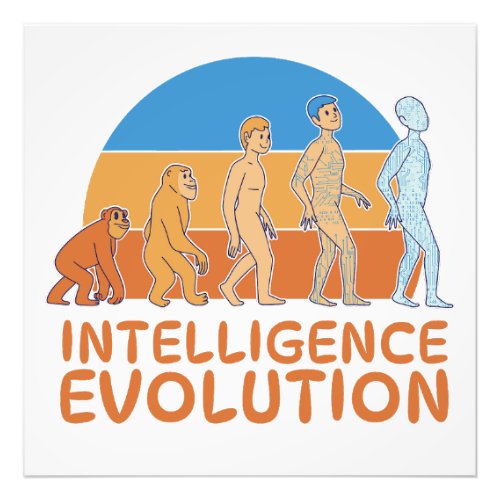 evolution of human intelligence photo print