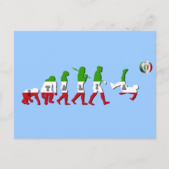 Evolution of Italian Football Italia Calcio gifts Postcard (Front)