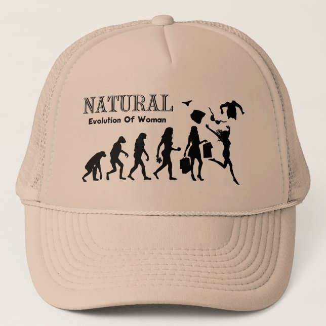 Evolution Of Liberated Woman (Naturist Woman) Trucker Hat (Front)