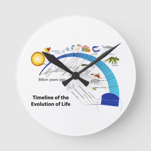 Evolution of Life on Earth Timeline Diagram Round Clock