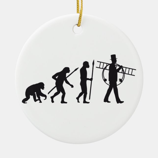 evolution of man chimney sweeps ceramic ornament (Front)