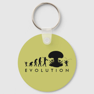 Evolution of Man & Cockroach Funny Evolution Chart Keychain