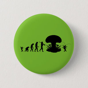 Evolution of Man & Cockroach Funny Evolution Chart Pinback Button
