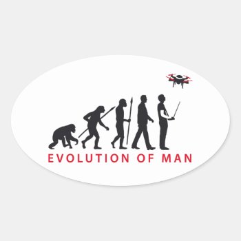 Evolution Of Man Controlling Oval Sticker by Axel_67 at Zazzle