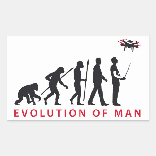 evolution of man controlling rectangular sticker