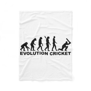 Evolution Of Man Cricket Shirt  Fleece Blanket