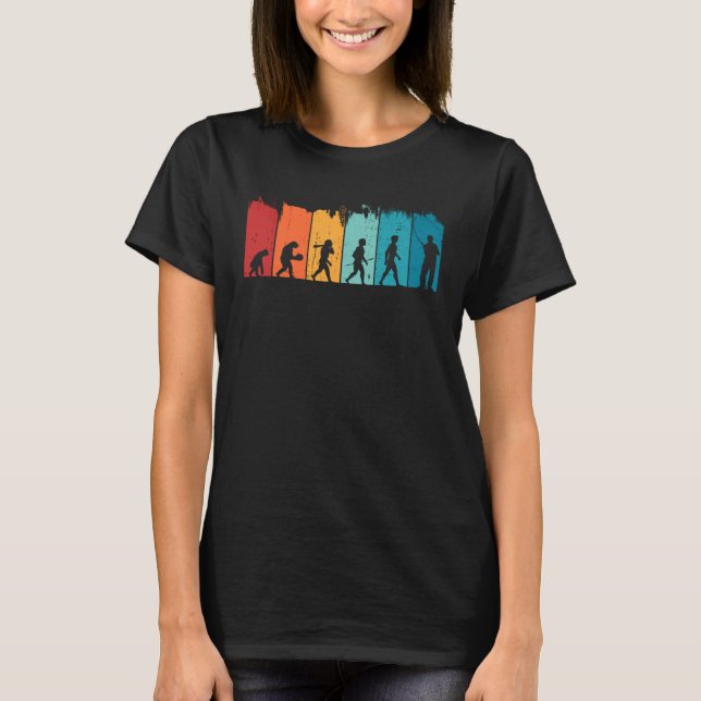 Evolution of Man Fly Fishing Trout Fishing Fisherm T-Shirt (Front)