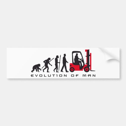 evolution of man forklift driver bumper sticker