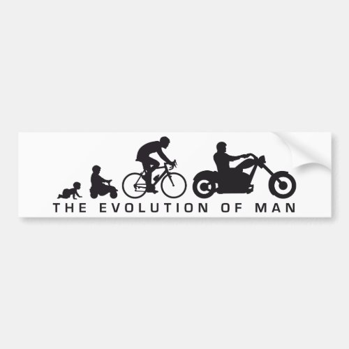 evolution of man motorcycle biker bumper sticker